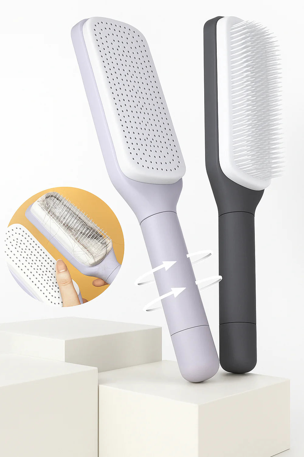 ⭐⭐⭐⭐⭐ مشط شعر سهل التنظيف ويساعد على فك تشابك الشعر